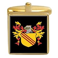 Bentley England Family Crest Surname Coat of Arms Gold Cufflinks Engraved Box