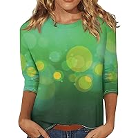 Womens Tops Trendy St. Patrick's Day Print Graphic Tees Blouses Casual Plus Size Basic Tops Pullover