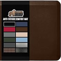 Gorilla Grip Anti Fatigue Cushioned Kitchen Floor Mats, Thick Ergonomic Standing Office Desk Mat, Waterproof Scratch Resistant Pebbled Topside, Supportive Comfort Padded Foam Rugs, 39x20, Brown