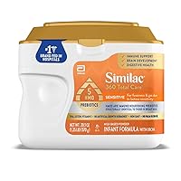 Similac 360 Total Care Sensitive Infant Formula for Fussiness & Gas Due to Lactose Sensitivity, Has 5 HMO Prebiotics, Non-GMO,‡ Baby Formula Powder, 20.1-oz Tub