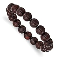 Chisel 10mm Black and Red Agate Beaded Stretch Bracelet Jewelry for Women