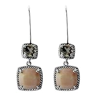 Pink Opal Cushion Shape Gemstone Jewelry 925 Sterling Silver Drop Dangle Earrings For Women/Girls