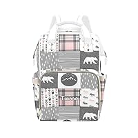 Patchwork Woodland Bear Reindeer Diaper Bags with Name Waterproof Mummy Backpack Nappy Nursing Baby Bags Gifts Tote Bag for Women