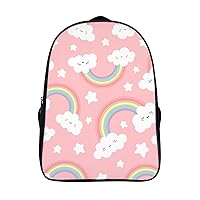 Cloud Rainbow 16 Inch Backpack Business Laptop Backpack Double Shoulder Backpack Carry on Backpack for Hiking Travel Work