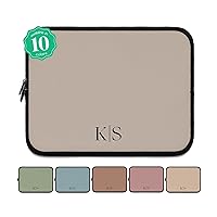 Custom Initials on Solid Colors Laptop Sleeve for MacBook Pro/Air & iPad Tablets, 7, 10, ‎‎13, 15, 17 Inch, Personalized Lenovo, Acer, HP, Asus, Dell Notebook Computer Bag Case‎