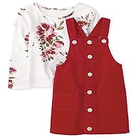 The Children's Place Toddler Girls' Floral Corduroy Skirtall Outfit Set