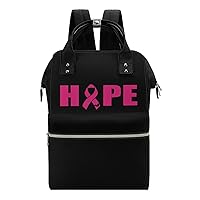 Pink Ribbon Diaper Bag Backpack Travel Waterproof Mommy Bag Nappy Daypack