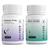 Balance Breens Melatonin 20mg, 120 Tablets + Organic Irish Sea Moss, 60 Capsules
