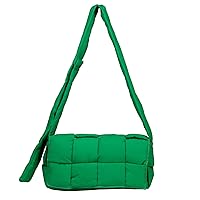 Woven Cotton Padded Women Shoulder Bag Brands Designer Stuffing Down Crossbody Bags for Women 2021 Knitting Handbag