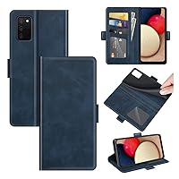 for Samsung Galaxy A03S, Premium PU Leather Wallet Book Style Magnet Phone Case Flip Foldable Kickstand Cover with Card Slots for Samsung Galaxy A03S Phone case (Blue)