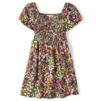 The Children's Place girls Floral Smocked Babydoll Dress