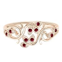 3MM Nature Inspired Round Ruby Gemstone 925 Sterling Silver Stackable Ring
