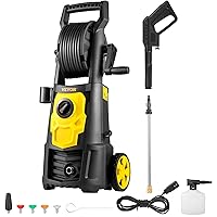 Electric Pressure Washer, 2000 PSI, Max. 1.76 GPM Power Washer w/ 30 ft Hose, 5 Quick Connect Nozzles, Foam Cannon, Portable to Clean Patios, Cars, Fences, Driveways, ETL Listed