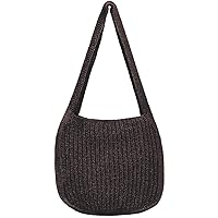 [NANYONGYU] Simple Knit Bag, Shoulder Bag, Large Capacity Tote Bag, Retro Yarn Knitting Bag, Hand Knitting Handbag, Shoulder Bag, Knit Tote Bag