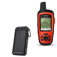 BoxWave Power Bank Compatible with Garmin inReach Explorer+ - Solar Rejuva PowerPack (10000mAh), Solar Powered Backup Power Bank 10000mAh - Jet Black