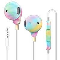 Coolden 3.5mm Jack Wired Earphone, Colorful Earbuds with Microphone & Volume Control, HiFi Stereo Sound Noise Cancelling Headphone for iPhone, iPad, iPod, Samsung, Google Pixel 4a 3a 5a, Android, MP4