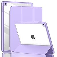 iPad 9th Generation Case 2021/iPad 8th Generation Case 2020 10.2 Inch with Pencil Holder, iPad 7th Gen 2019 Case with Clear Transparent Back, Auto Wake/Sleep Cover(Clove Purple)