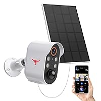 1080P Smart AI Wireless Security Camera with Solar Panel, Human Detection, Home Security, Real-time Notifications, 2-Way Audio, Outdoor Surveillance, Cloud Storage, Battery Powered