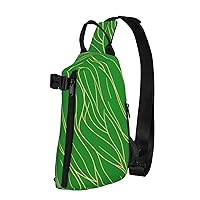 Green Flowers Crossbody Backpack, Multifunctional Shoulder Bag With Straps, Hiking And Fitness Bag, Size 12.6 X 7 X 6.7 Inches