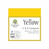 Yellow Cardstock - 4 x 4 inch - 65Lb Cover - 100 Sheets - Clear Path Paper