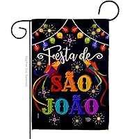 de São João Garden Flag Celebration Junina Brazilian Festivals Festas Occasion June Party House Decoration Banner Small Yard Gift Double-Sided, Made in USA