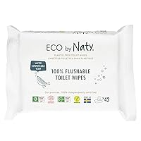Flushable Baby Wipes - Compostable and Plant-Based Wipes, Chemical-Free and Hypoallergenic Baby Wipes Safe for Baby Sensitive Skin, 42 Wipes Per Pack (12 Pk)