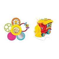 KiddoLab Playtime Duo: Spin, Rattle & Teether Toy + Interactive Educational Toy Train - Perfect for Babies and Toddlers 6 Months & Up.