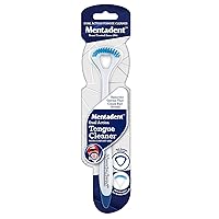 GuruNanda Mentadent Tongue Cleaner Dual Action Cleaner with Brush and Scraper - Fights Bad Breath & Odor Eliminator, Multi-Color