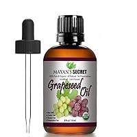 Pure Carrier and Essential oils for Skin Care, Hair, Body Moisturizer for Face-Anti Aging Skin Care (Grapeseed Oil Organic, 4oz)