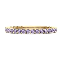 925 Sterling Silver Thin Stacking Ring 0.60 Ct Amethyst Eternity Raquel Wedding Band