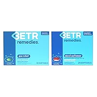 BETR REMEDIES Digestion Bundle - Stool Softener + Gas Relief - Gentle, Stimulant-Free Laxative for Constipation & Bloating and Gas Relief for Adults - 2 Pack