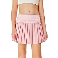 Haloumoning Girls Pleated Skirts with Shorts Athletic Tennis Skorts Sport Performance Skirt with Pockets 4-14 Years