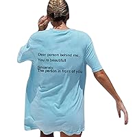 Womens Graphic Tees for Work Women's Letter Printed Top Crew Neck Printed Short Sleeved T Shirt Plain Tees for