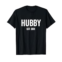 Hubby Est 2001 Best Husband Marriage Wedding Anniversary T-Shirt