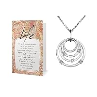 Smiling Wisdom - Life Changes Directions I love You as You Are Acceptance Greeting Card and Necklace Gift Set - 4 Ring - Woman - White Gold
