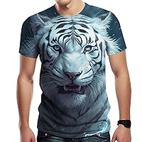 Men's T Shirt with Tiger Graphic, Street Novelty Tee, Best Birthday Gifts