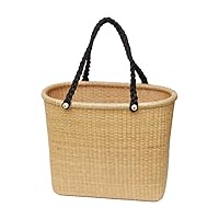 Nantucket with Handle Tall Tote Office Tote Handmade Cane-on-cane Weave Tote Handbags Picnic Baskets Large Tote Bag for Women Top Handle Handbag With Home Outdoor Storage