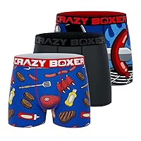 CRAZYBOXER Men's Underwear Breathable Lightweight Boxer Brief Soft (3 PACK)