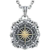 Compass Pendant Nautical Anchor Star Sea Compass Men's Pendant Europe and The United States Personalized Niche Design Charm