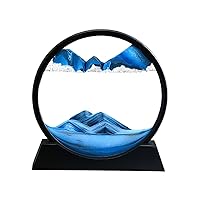 3D Deep Sea Moving Sand Art,Relaxing Kinetic Sandscape Art Table Desk Top to Decor for Any Home, Office Desktop, Mantle,Bookshelf Making It Ideal for Any Setting (10inches, Blue)