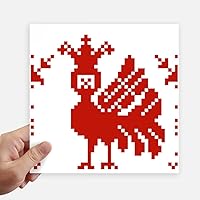 Red Mosaic Animal Trees Russia Sticker Tags Wall Picture Laptop Decal Self Adhesive