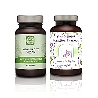 Kala Health Unique Vegan Formula with All 8 Tocopherols and Tocotrienols Vitamin E and Plant-Based Digestive Enzymes Plant Based high-Activity enzymes from Fermentation