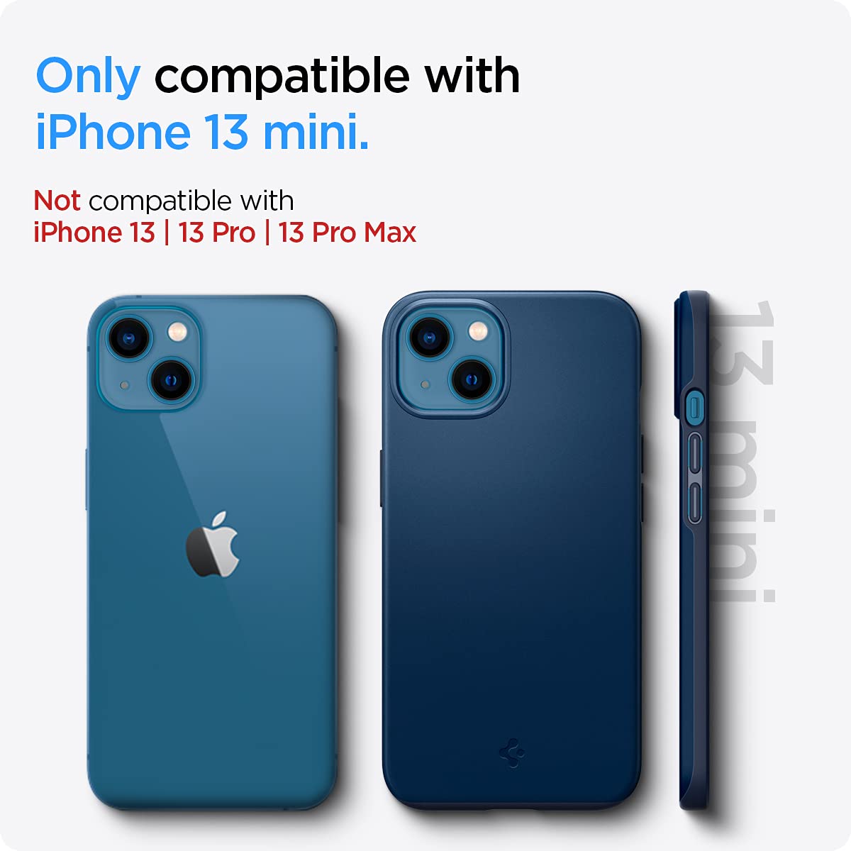 Spigen Thin Fit Designed for iPhone 13 Mini Case (2021) - Navy Blue