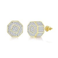 Clear Cubic Zirconia Hola Round Stud Earrings