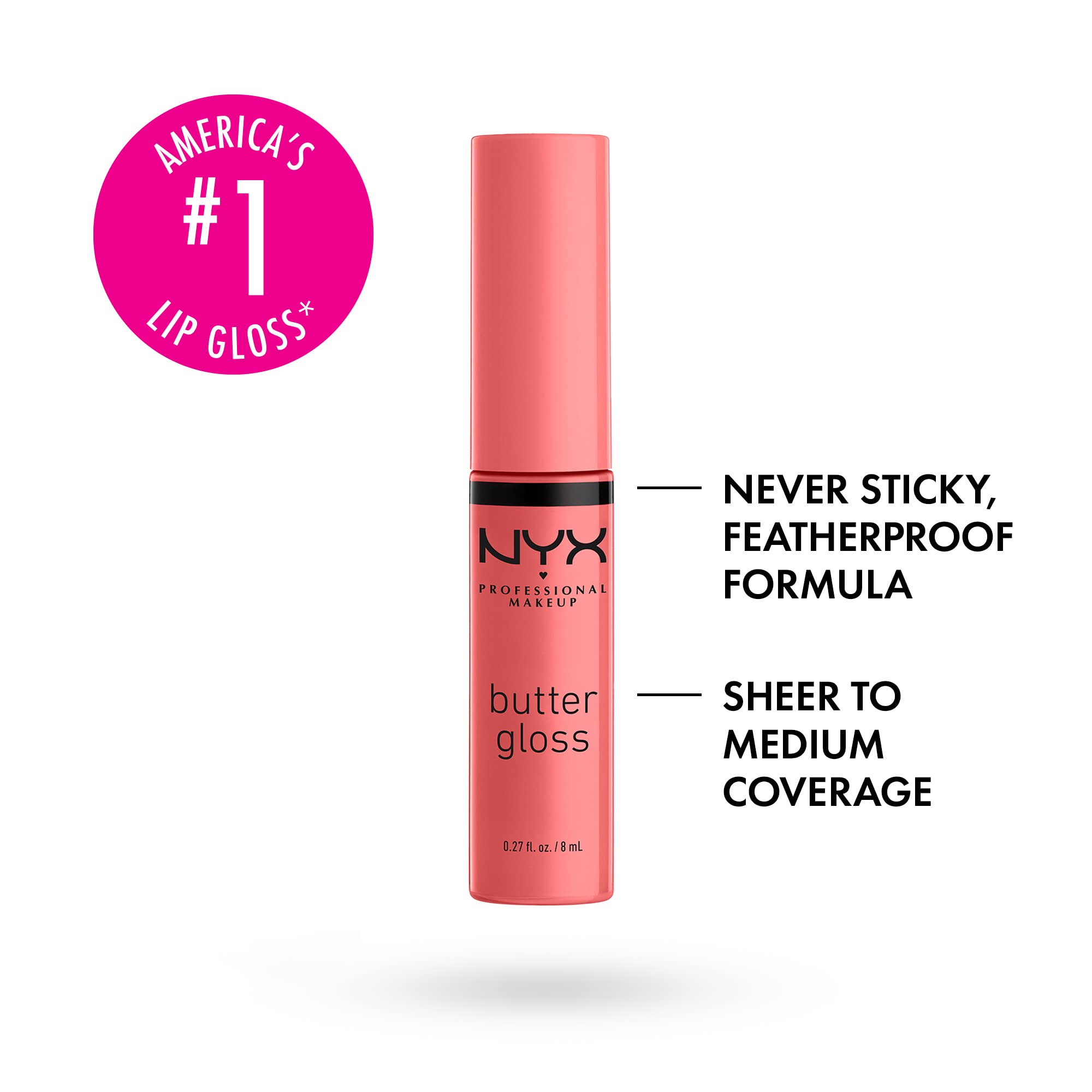NYX PROFESSIONAL MAKEUP Butter Gloss, Non-Sticky Lip Gloss - Creme Brulee (Natural)