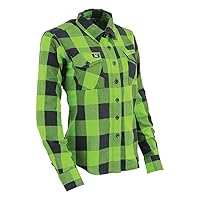 Milwaukee Leather Women's Cotton Casual Long Sleeve Button-Down Flannel Shirts | MNG