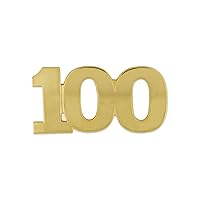 PinMart Number 100 Anniversary 100th Birthday Party Shiny Gold Lapel Pin