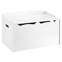 Amazon Basics Kids Wooden Toy Box Storage Chest, White, 30