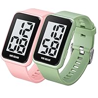 Extra Large Numbers Pink Watch for Men, Waterproof Mens Digital Watch Womens Men's Wrist Watches for Elderly/Boys/Girls
