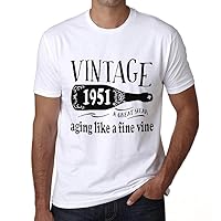 Men's Graphic T-Shirt Aging Like A Fine Wine 1951 73rd Birthday Anniversary 73 Year Old Gift 1951 Vintage